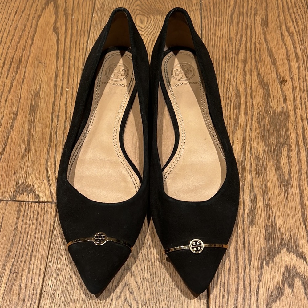 Tory Burch Black Pointed Flats